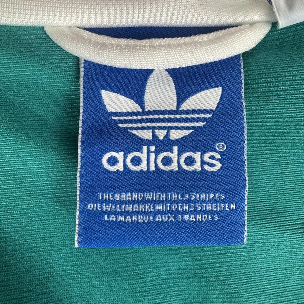 Adidas Piped Track Top Full Zip Jacket Pockets Polyester Mens 2XL XXL *